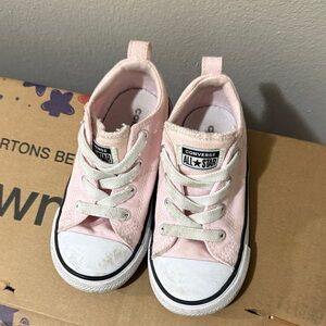 Toddler Girls Converse Pink Canvas Kids Low Top Sneakers